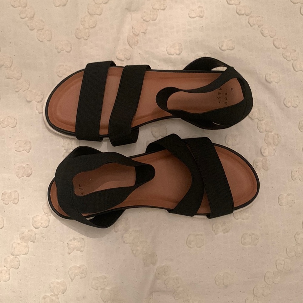 A New Day Esme Elastic Ankle Sandals in Black